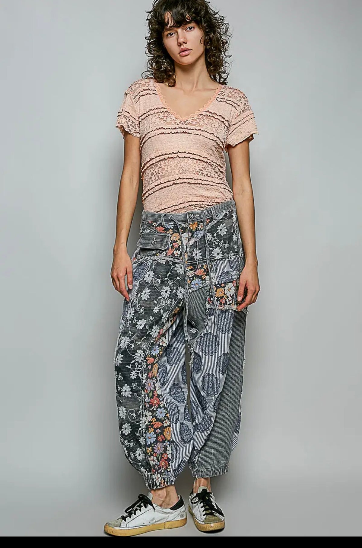 Pol Floral Twill Patch joggers