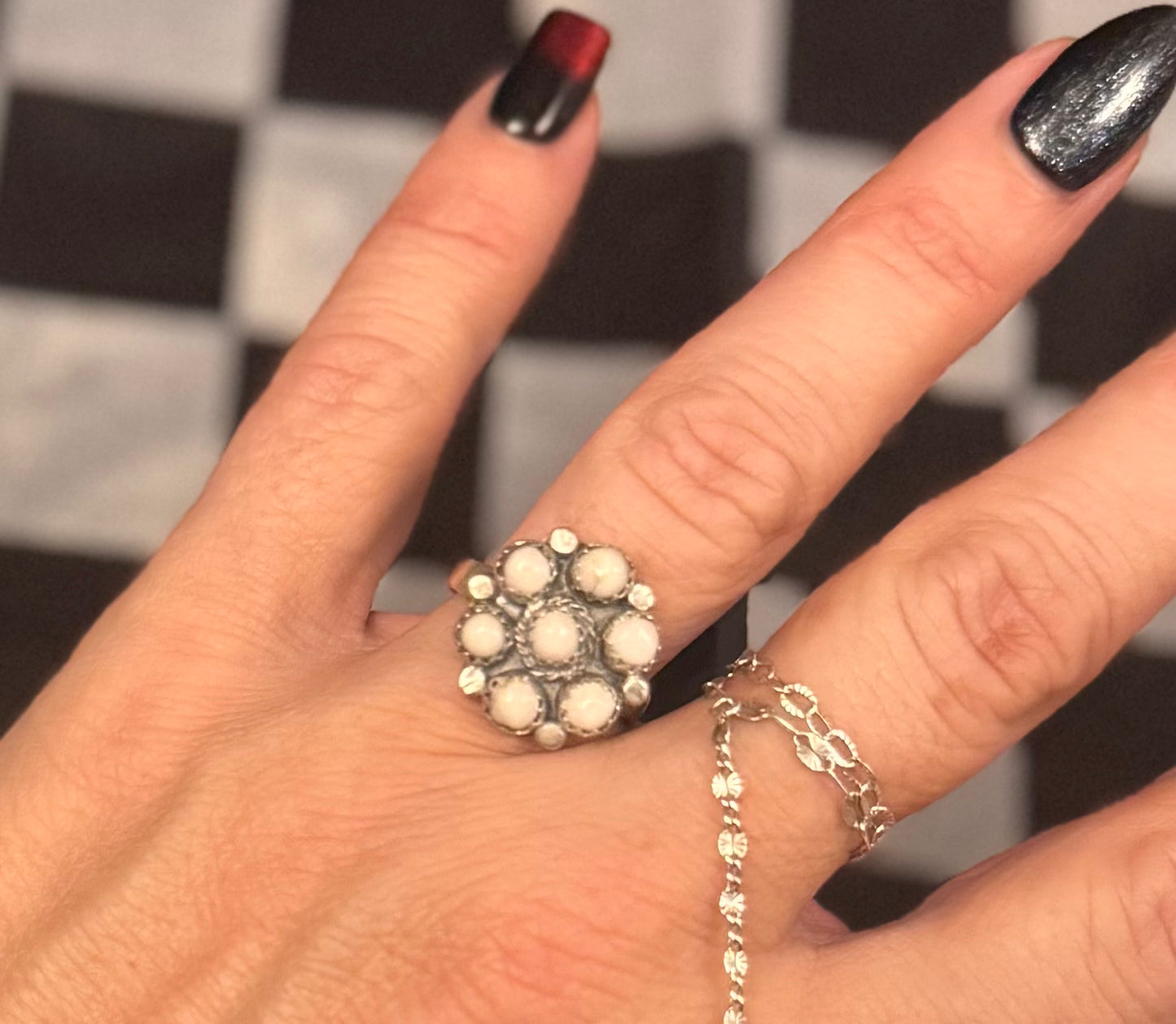 White Buffalo Cluster Ring - Size 7