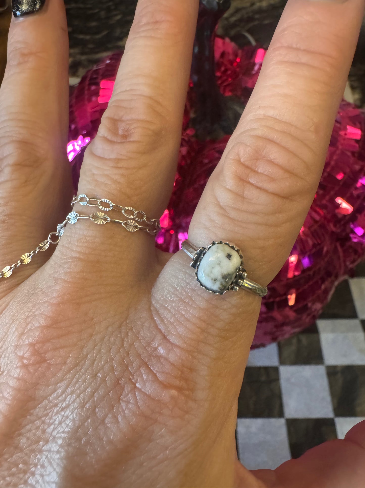 Square White Buffalo Stone - Size 7.5