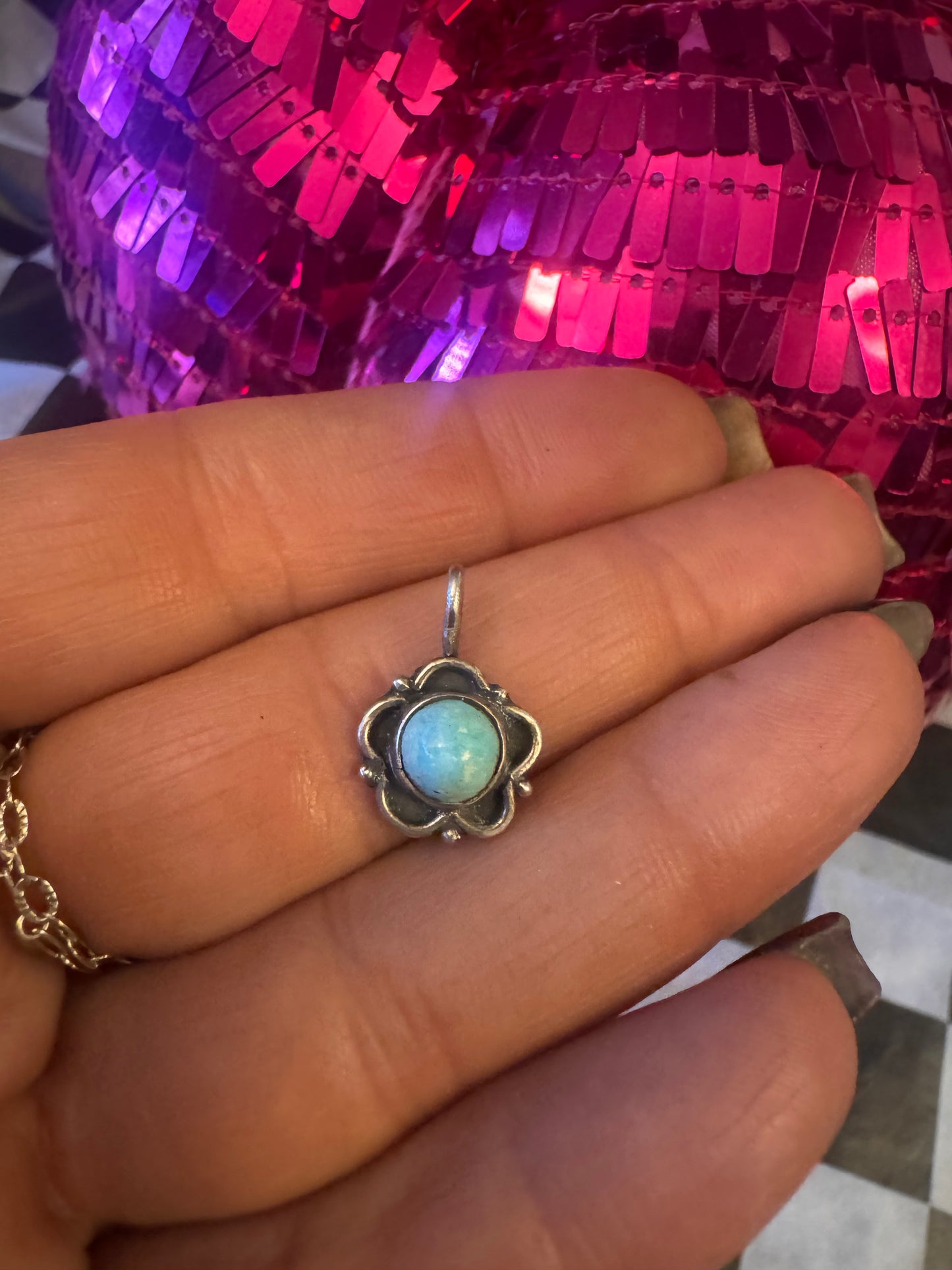 Small Floral Persian Pendant