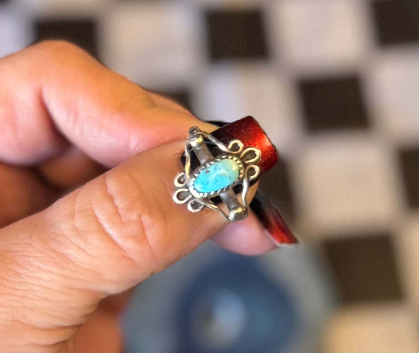 Fancy Oval Persian Navajo Ring - Size 7.5