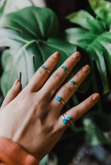 Small Turquoise Everyday Rings