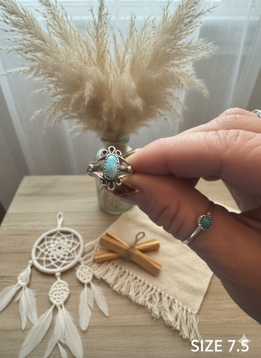 Fancy Oval Persian Navajo Ring - Size 7.5