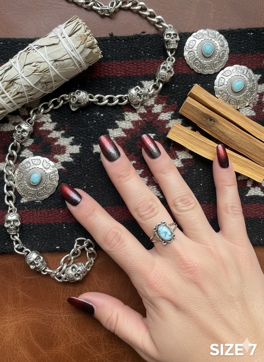 Cute Persian Square Navajo Design Ring - Size 7