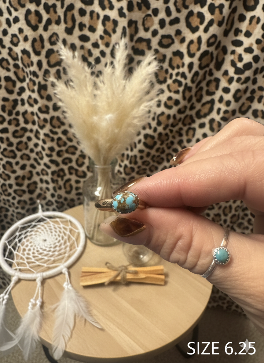 Kingman Turquoise with copper band - Size 6.25