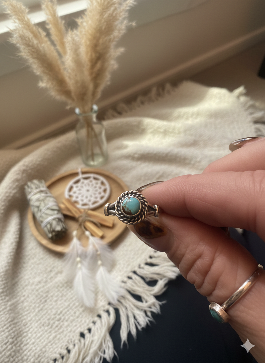 #8 Turquoise Ring Size 8.5