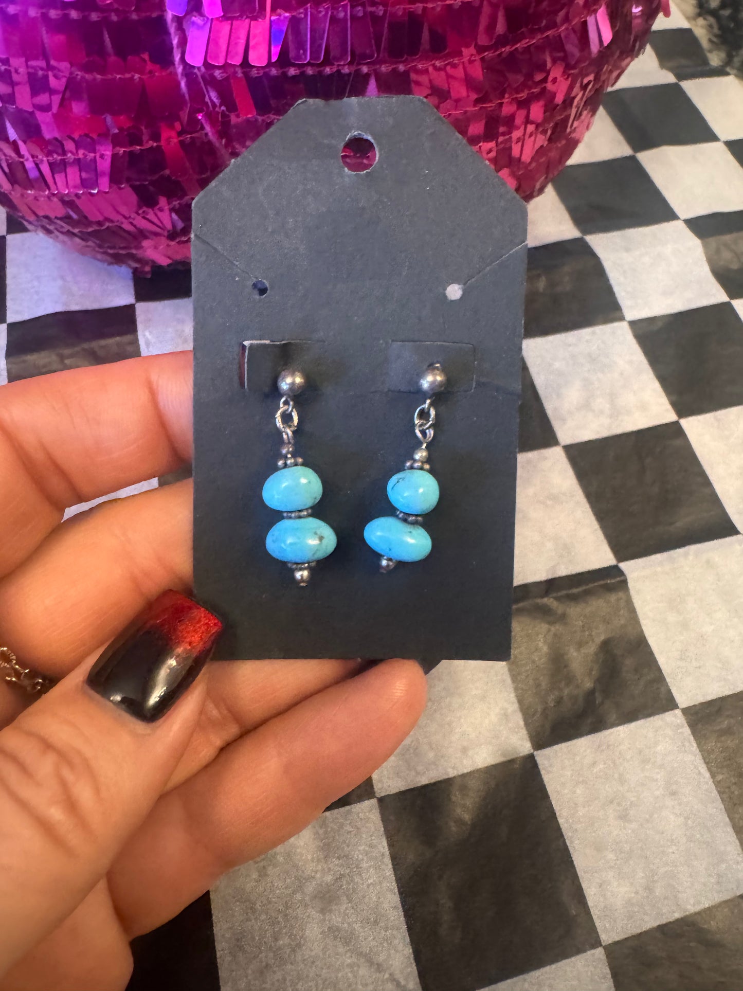 Kingman 2 Stone Dangle Earrings