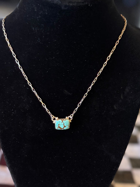 #8 Square Turquoise Necklace