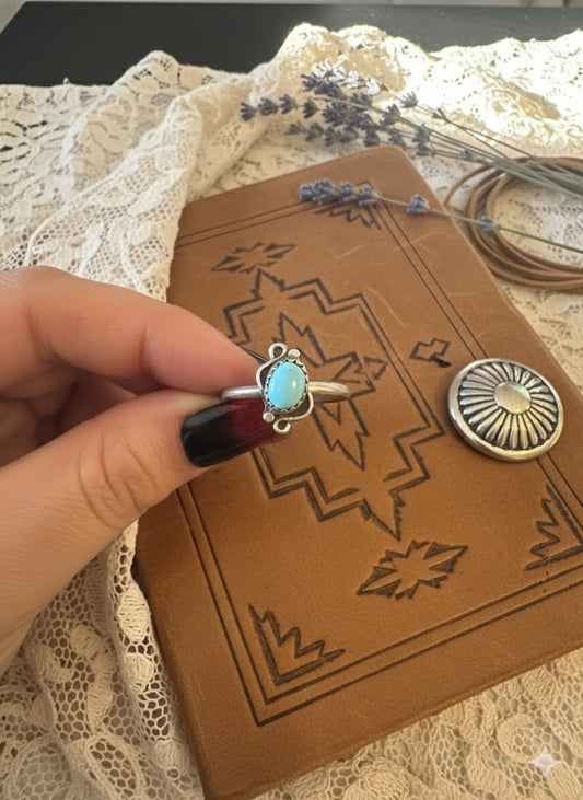 Swirl Oval Persian Navajo Ring -  Size 7.5